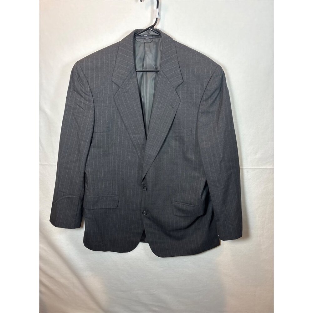 Hardy‎ Amies  Today Inn Vintage Dark Gray pin-stripe Suit Black L42  W37